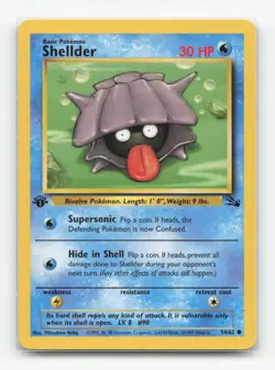Pokemon TCG - Shellder 54/62 Lightly Played Common Fossil 1st Edition - Image 1