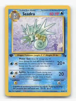 Pokemon TCG - Seadra 42/62 Lightly Played Uncommon Fossil 1st Edition - Image 1