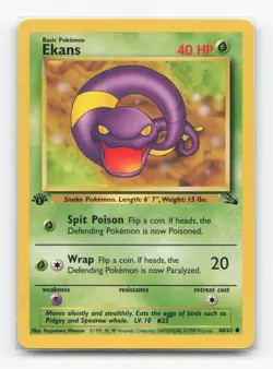 Pokemon TCG - Ekans 46/62 Lightly Played Common Fossil 1st Edition - Image 1