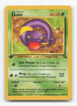 Pokemon TCG - Ekans 46/62 Lightly Played Common Fossil 1st Edition - Image 1