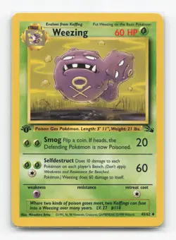Pokemon TCG - Weezing 45/62 Lightly Played Uncommon Fossil 1st Edition - Image 1