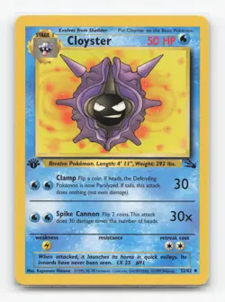 Pokemon TCG - Cloyster 32/62 Moderately Played Uncommon Fossil 1st Edition - Image 1
