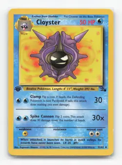 Pokemon TCG - Cloyster 32/62 Moderately Played Uncommon Fossil 1st Edition - Image 1