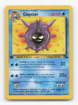 Pokemon TCG - Cloyster 32/62 Moderately Played Uncommon Fossil 1st Edition - Image 1