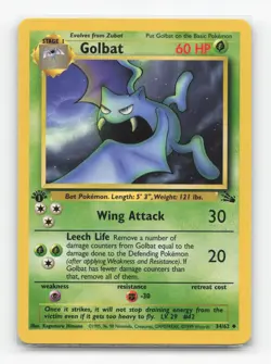 Pokemon TCG - Golbat 34/62 Moderately Played Uncommon Fossil 1st Edition - Image 1