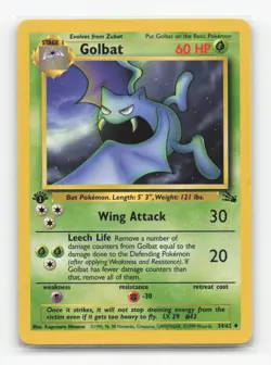 Pokemon TCG - Golbat 34/62 Moderately Played Uncommon Fossil 1st Edition - Image 1