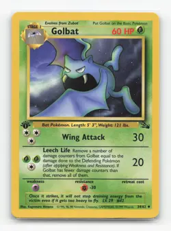 Pokemon TCG - Golbat 34/62 Moderately Played Uncommon Fossil 1st Edition - Image 1