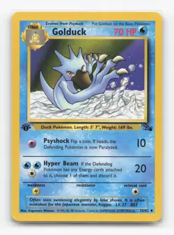 Pokemon TCG - Golduck 35/62 Moderately Played Uncommon Fossil 1st Edition - Image 1
