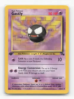 Pokemon TCG - Gastly 33/62 Moderately Played Uncommon Fossil 1st Edition - Image 1