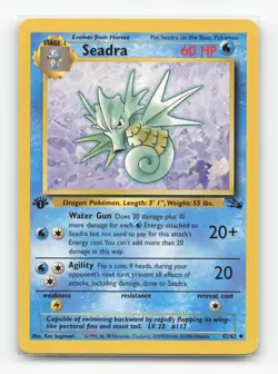 Pokemon TCG - Seadra 42/62 Moderately Played Uncommon Fossil 1st Edition - Image 1