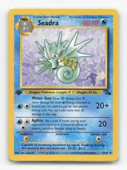 Pokemon TCG - Seadra 42/62 Moderately Played Uncommon Fossil 1st Edition - Image 1