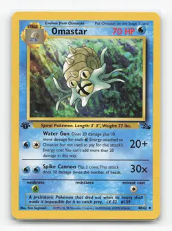 Pokemon TCG - Omastar 40/62 Moderately Played Uncommon Fossil 1st Edition - Image 1