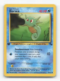 Pokemon TCG - Horsea 49/62 Moderately Played Common Fossil 1st Edition - Image 1
