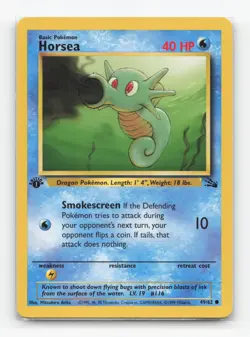 Pokemon TCG - Horsea 49/62 Moderately Played Common Fossil 1st Edition - Image 1