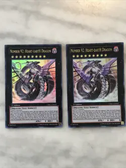 2x Yu-Gi-Oh! “Number 92: Heart-Earth Dragon Ultra Rare 1st Ed CBLZ-EN045 - Image 1
