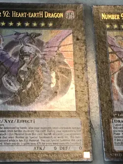 2x Yu-Gi-Oh! “Number 92: Heart-Earth Dragon Ultra Rare 1st Ed CBLZ-EN045 - Image 4