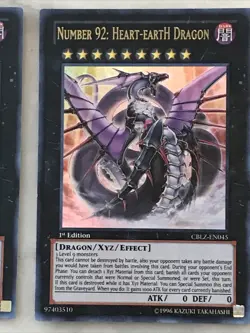 2x Yu-Gi-Oh! “Number 92: Heart-Earth Dragon Ultra Rare 1st Ed CBLZ-EN045 - Image 5
