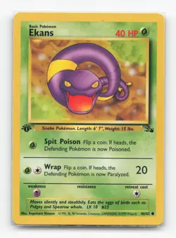 Pokemon TCG - Ekans 46/62 Moderately Played Common Fossil 1st Edition - Image 1