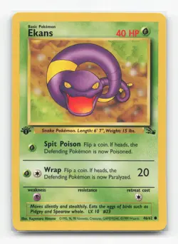 Pokemon TCG - Ekans 46/62 Moderately Played Common Fossil 1st Edition - Image 1