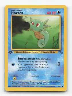 Pokemon TCG - Horsea 49/62 Lightly Played Common Fossil 1st Edition - Image 1