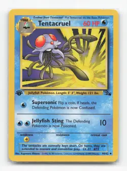 Pokemon TCG - Tentacruel 44/62 Moderately Played Uncommon Fossil 1st Edition - Image 1