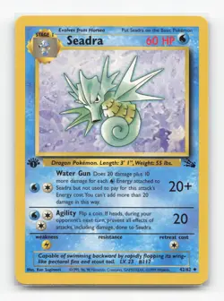Pokemon TCG - Seadra 42/62 Moderately Played Uncommon Fossil 1st Edition - Image 1