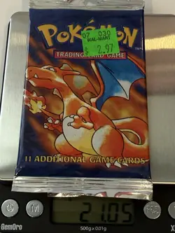 Pokemon Base Set Booster Pack Charizard Artwork Sealed WOTC 1999 21.05g - Image 1