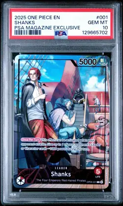 One Piece 2025 Shanks OP09-001 PSA Magazine Exclusive GEM MINT PSA 10 - Image 1