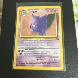 Gengar 20/62 - Pokemon Fossil Unlimited Rare Card Non Holo LP - Image 1