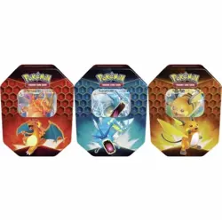 Set of 3 Pokemon Hidden Fates Tins Charizard Gyarados Raichu -Sealed- See photos - Image 1
