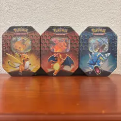 Set of 3 Pokemon Hidden Fates Tins Charizard Gyarados Raichu -Sealed- See photos - Image 3