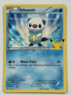 Oshawott 21/25 Non Holo Mcdonalds 25th Anniversary Promo Pokemon Card NM - Image 1