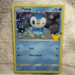 Piplup 20/25 McDonald's 25th Anniversary Holo Promo Pokemon Card - Image 1