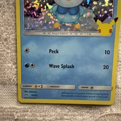Piplup 20/25 McDonald's 25th Anniversary Holo Promo Pokemon Card - Image 2