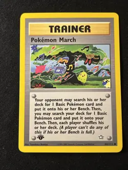 1st Edition Pokemon Neo Genesis 102/111 Pokemon March LP-NM - Image 1