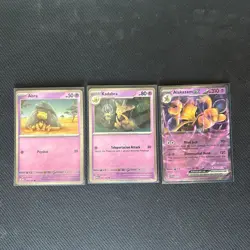 Abra 063 + Kadabra 064 + Alakazam ex SVP 050 – NM 151 Promo 3- Pack Set Pokemon - Image 1
