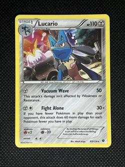 Pokemon Lucario Holo Rare 63/124 Fates Collide Stage 1 110 HP Vacuum Wave - Image 1