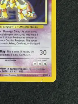 Alakazam - Holo - 1/102 Base Set - Pokemon TCG - 1999 - Image 3