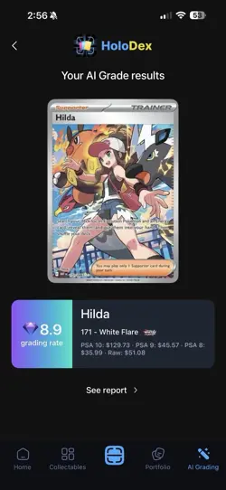 Pokemon TCG Hilda Special Illustration Rare Holo 171/086 White Flare English - Image 4