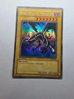 Red Eyes Black Dragon SDJ-001 1st Edition Yugioh Clean with back crease - Image 1