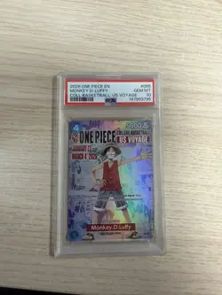 2026 ONE PIECE PROMOS COLLEGE BASKETBALL : US VOYAGE MONKEY D. LUFFY PSA 10 - Image 1