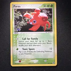 Pokemon Card EX FireRed & Leaf Green Holo Paras 72/112 LP - Image 1