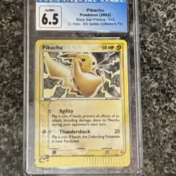 Pokemon Pikachu CGC 6.5 Black Star Promo 012 Holo Card 2003 e-reader - Image 1