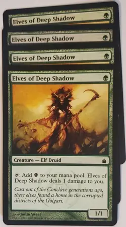 4 x Elves of Deep Shadow / Elfen des Schattens - RAVNICA - englisch *Playset* - Image 1