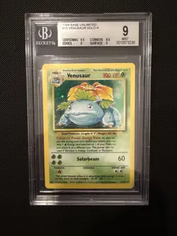 POKEMON BASE SET UNLIMITED VENUSAUR HOLO #15 BGS 9 MINT - Image 1