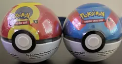 Pokemon TCG Poke Ball Tin Sealed Booster Packs Lot of 3 - Image 1