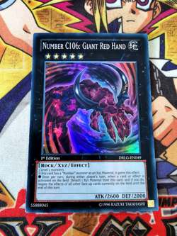 Number C106: Giant Red Hand drlg-en049 1st Edition (VLP) Super Rare Yu-Gi-Oh! - Image 1