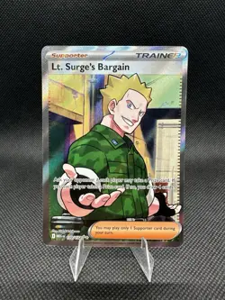 Pokemon Lt. Surge's Bargain 170/132 ME01: Mega Evolution Holo Full Art Near Mint - Image 1