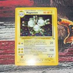 Pokemon TCG Magneton Fossil Holo Rare Unlimited Card 11/62 80 HP English 1999 - Image 1