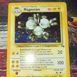 Pokemon TCG Magneton Fossil Holo Rare Unlimited Card 11/62 80 HP English 1999 - Image 2